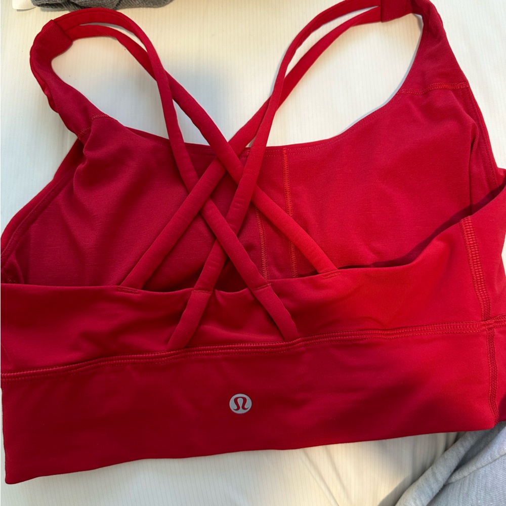 Red Lululemon Energy Longline Bra- Limited Edition